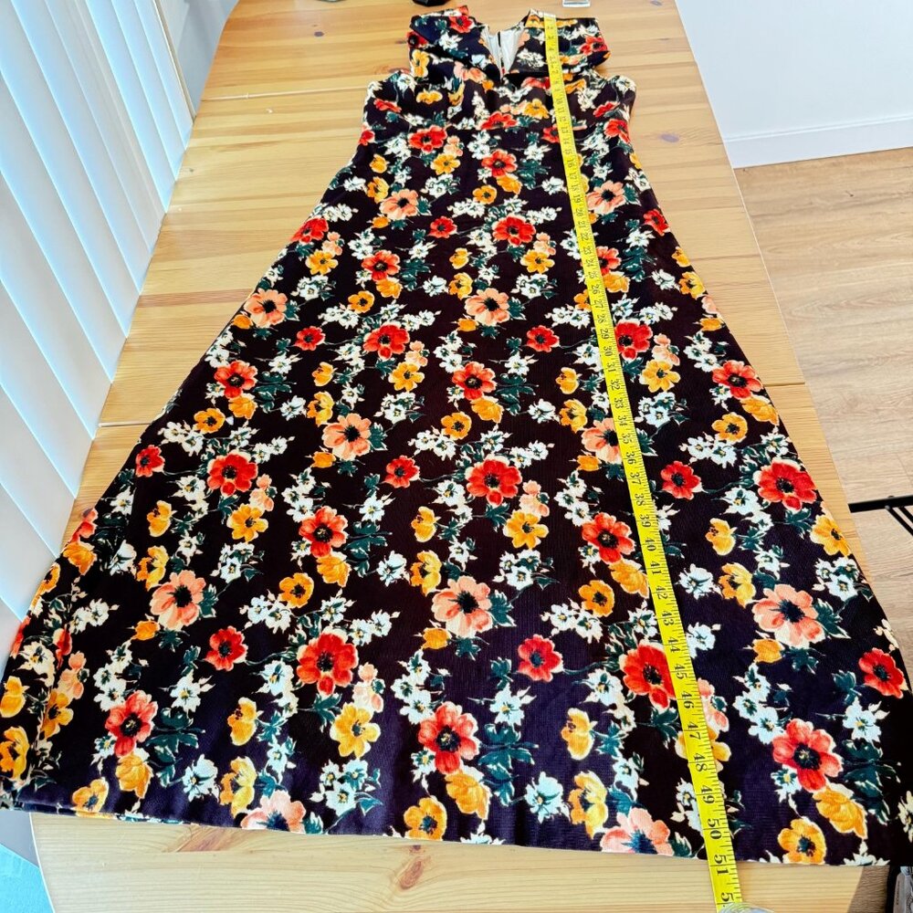Vintage 1960s Floral Maxi Dress Sleeveless Feminine Handmade S - Picture 8 of 10
